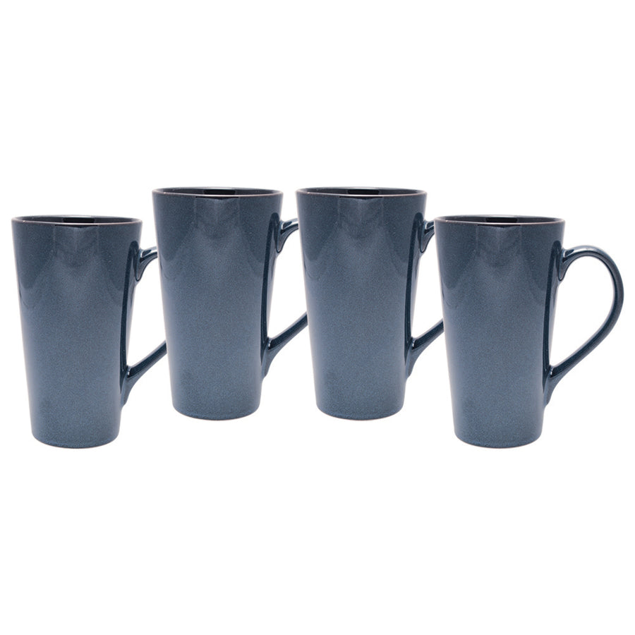 Culver Serenity Cafe Grande Ceramic Mug, 16-Ounce, Blue, Set of 4 - LaPrima Shops ®