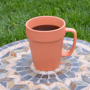 Culver 14-ounce Flower Pot Ceramic Mug, Set of 2 (Terra Cotta Color) - LaPrima Shops ®