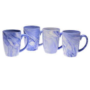 Culver 16-Ounce Palermo Ceramic Mug Set of 4 (Blue Marble) - LaPrima Shops ®