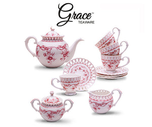 Win a Grace Teaware 11-Piece Porcelain Tea Set (Pink Vine), a $130 value!