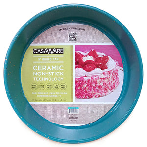 casaWare Ceramic Coated NonStick 9-Inch Round Pan, Blue Granite - LaPrima Shops ®