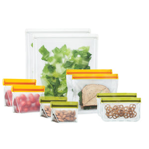 (re)zip Ultimate 10-piece Resusable Storage Bag Kit (Moss Green / Orange) - LaPrima Shops ®