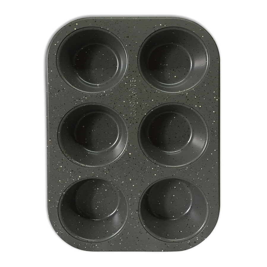 casaWare Toaster Oven 6 Cup Muffin Pan NonStick Ceramic Coated (Silver Granite) - LaPrima Shops ®