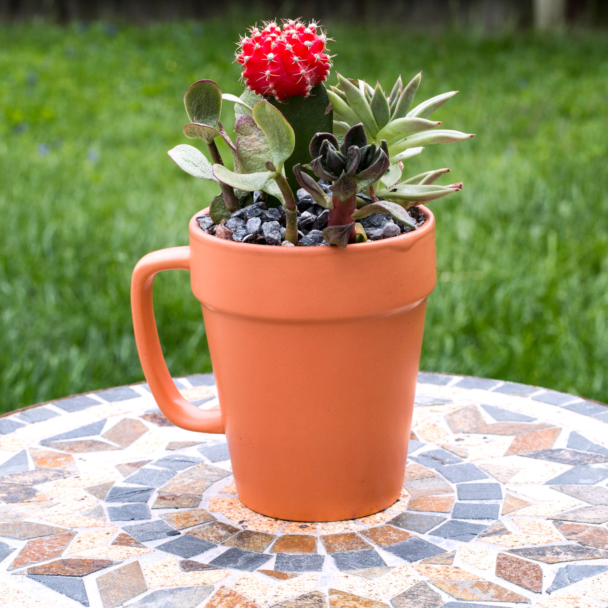 plant pot mug Culver 14-ounce Flower Pot Ceramic Mug, Set of 2 (Terra Cotta Color)