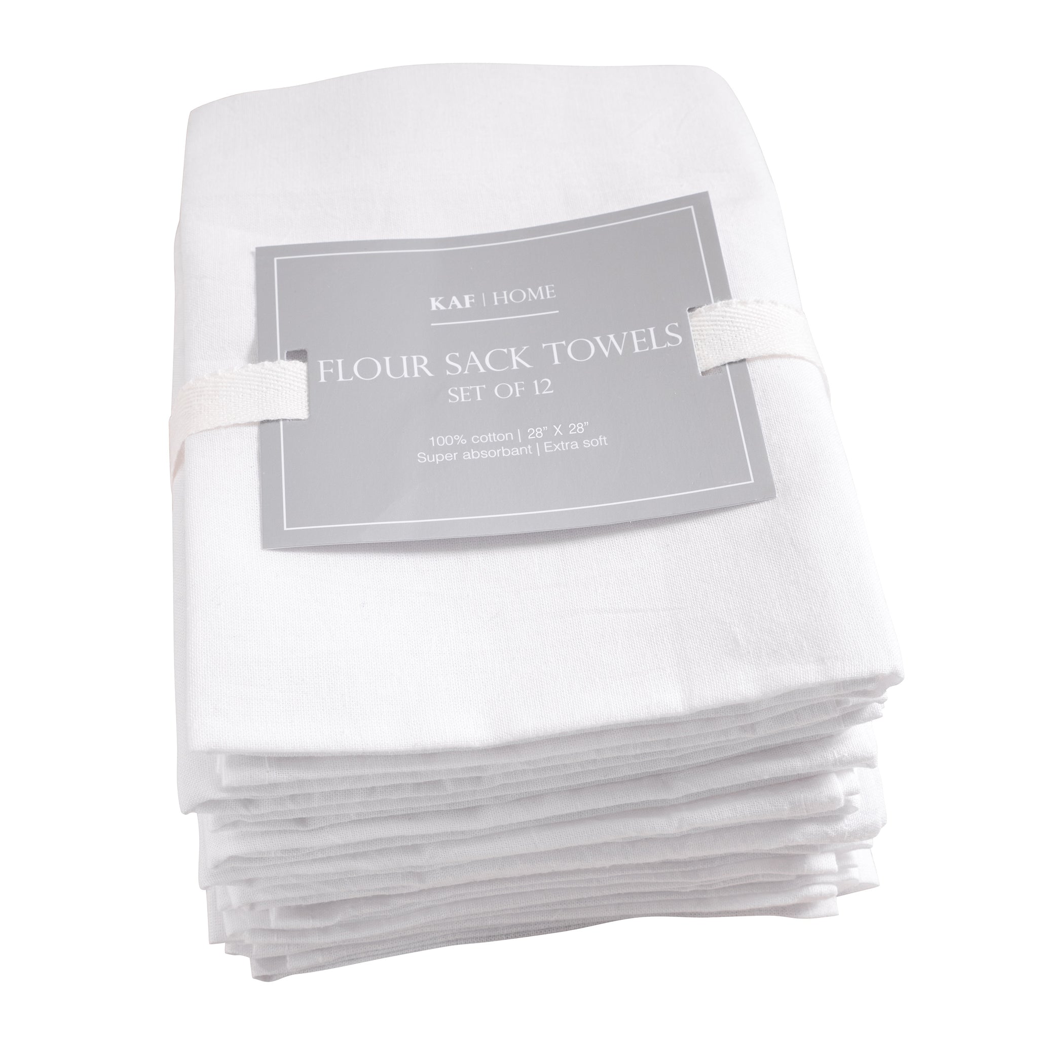 Craft Basics Premium Flour Sack Towel: 10-Pack, Size: 20 x 20, White