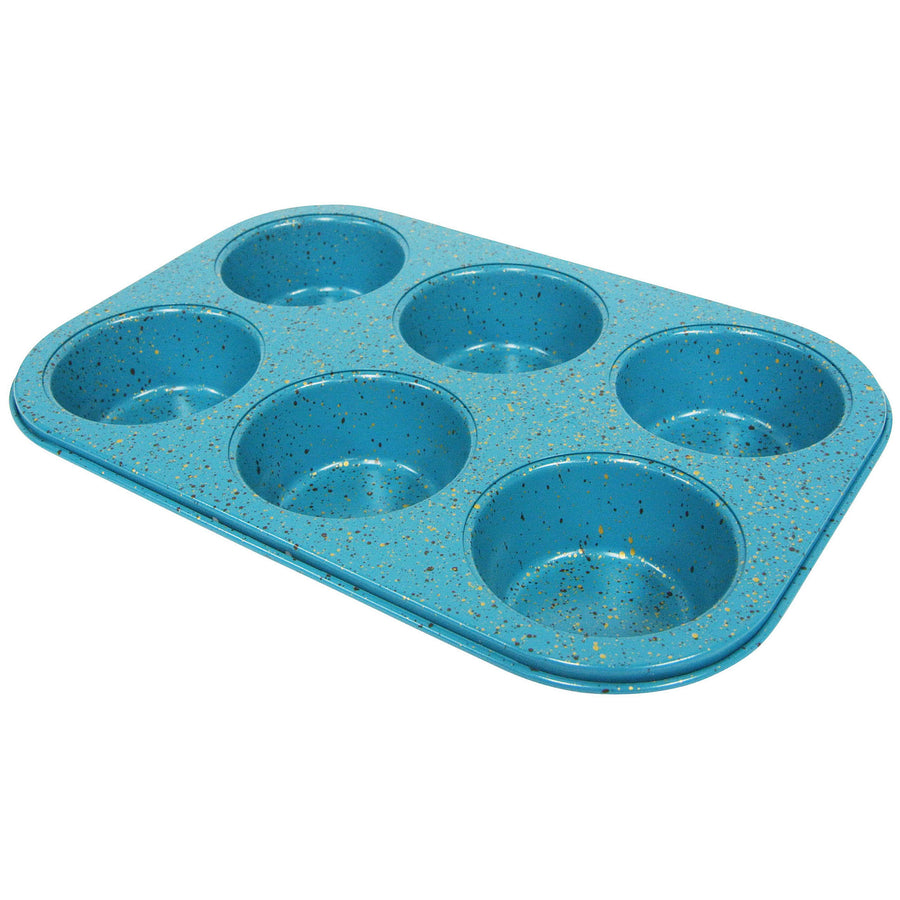 CasaWare Jumbo Muffin Pan 6 Cup Ceramic Coated Non-Stick (Red Granite) -  LaPrima Shops®