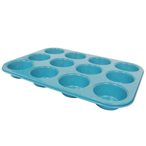 casaWare Ceramic Coated NonStick 12 Cup Muffin Pan (Blue Granite) - LaPrima Shops ®