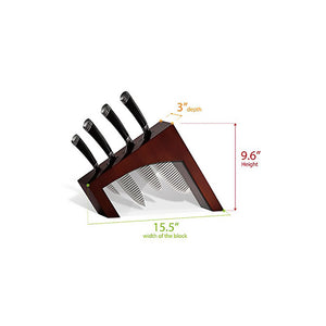 Casaware 5pc Cutlery Block Set (All Purpose, Chef, Serrated Utility, Paring, Cutlery Block) Espresso - LaPrima Shops ®