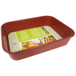casaWare Ceramic Coated NonStick Lasagna/Roaster Pan 13 x 10 x 3-Inch (Red Granite) - LaPrima Shops ®