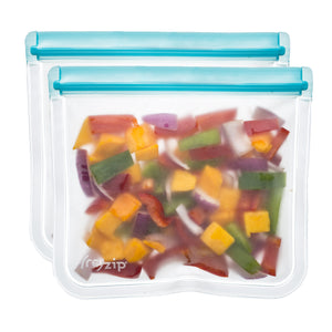 (re)zip Lay-Flat Lunch Leakproof Reusable Storage Bag 2-Pack (Aqua) - LaPrima Shops ®