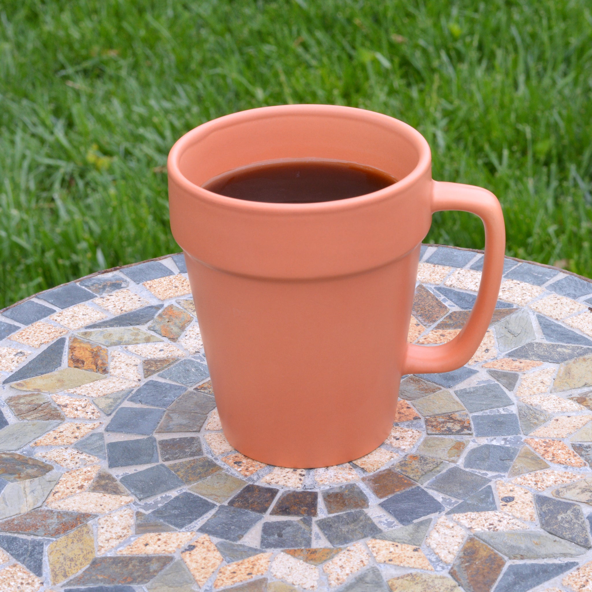 plant pot coffee mug Culver 14-ounce Flower Pot Ceramic Mug, Set of 2 (Terra Cotta Color)