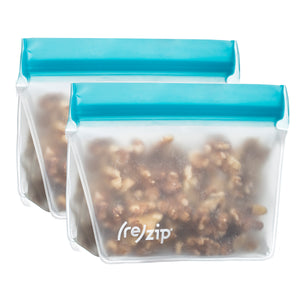 (re)zip Stand-Up 1-Cup/8-ounce Leakproof Reusable Storage Bag 2-Pack (Aqua) - LaPrima Shops ®