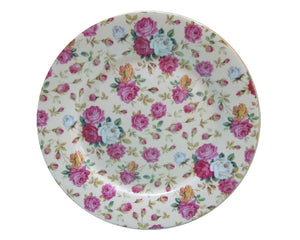 Gracie China Rose Chintz Porcelain Dessert Plates 8-Inch Set of 4 Assorted with Gold Trim - LaPrima Shops ®