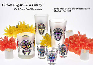 Culver Sugar Skulls Decorated Shot Glasses, 1.75-Ounce, Set of 4 - LaPrima Shops ®