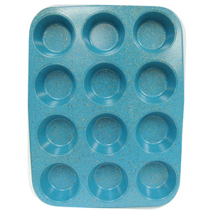 casaWare Ceramic Coated NonStick 12 Cup Muffin Pan (Blue Granite) - LaPrima Shops ®