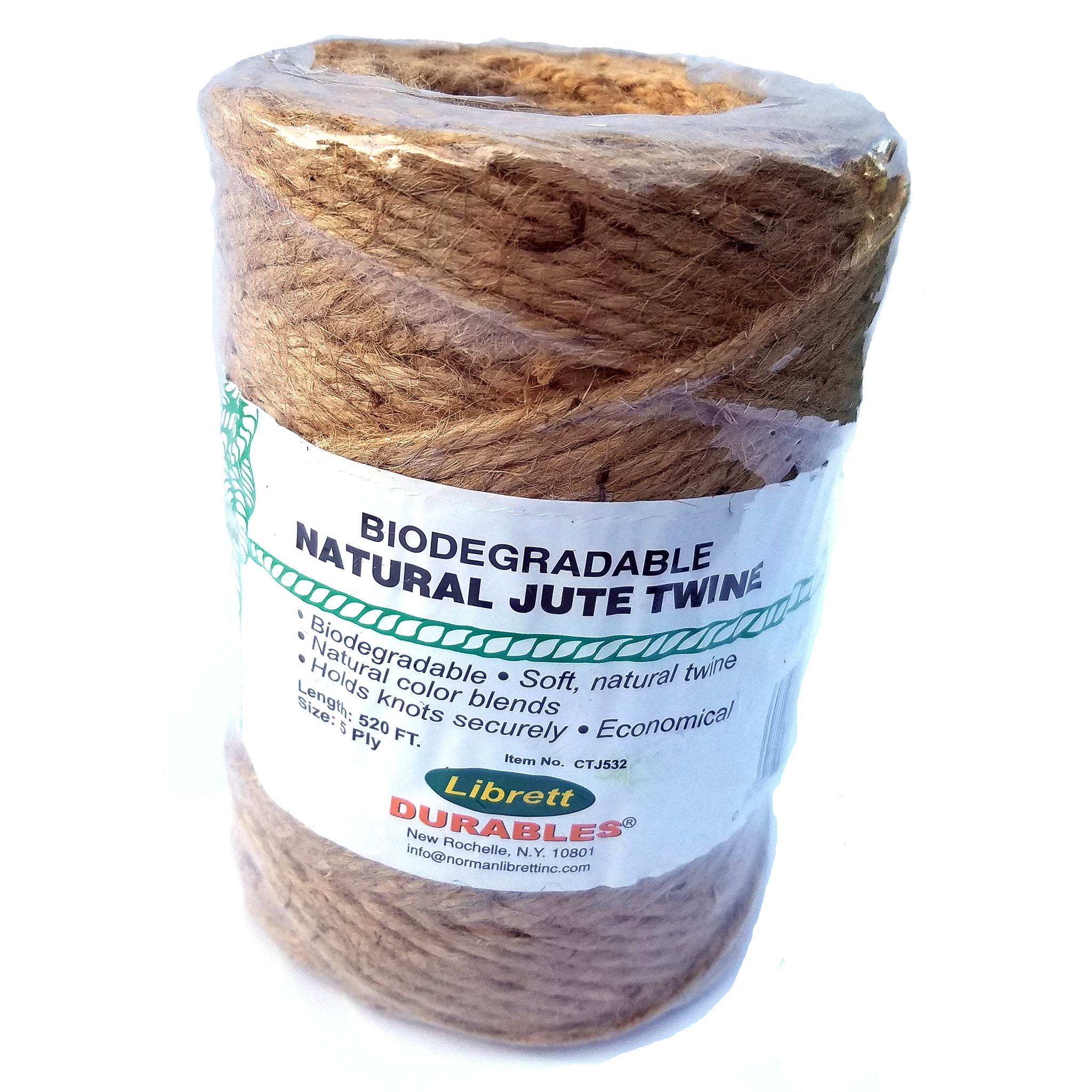 Librett Natural Jute Twine 5 Ply X 520ft