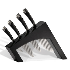 Casaware 5pc Cutlery Block Set (All Purpose, Chef, Serrated Utility, Paring, Cutlery Block) (Black) - LaPrima Shops ®