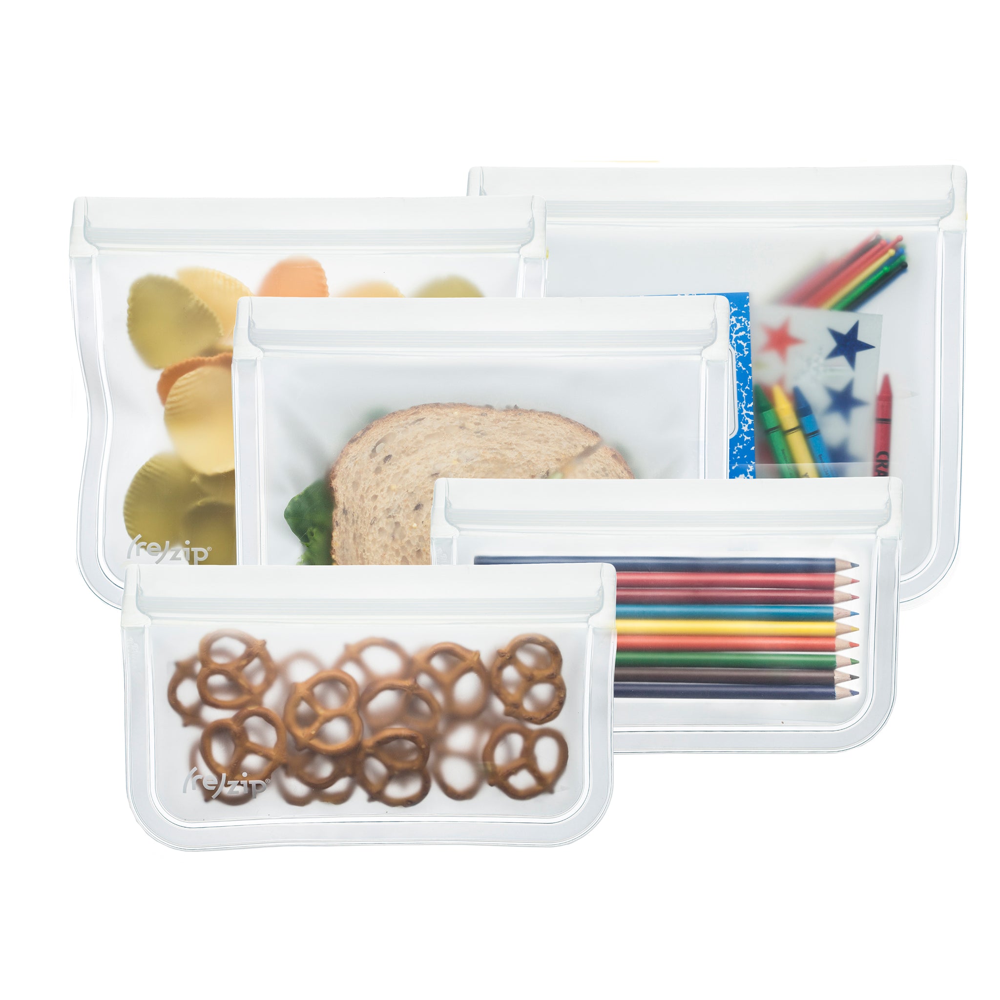 re)zip Reusable Leak-proof Food Storage Flat Bag Kit - Snack